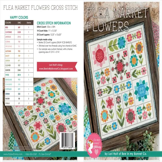It's Sew Emma Cross Stitch Pattern-Flea Market Flowers By Lori Holt {3}