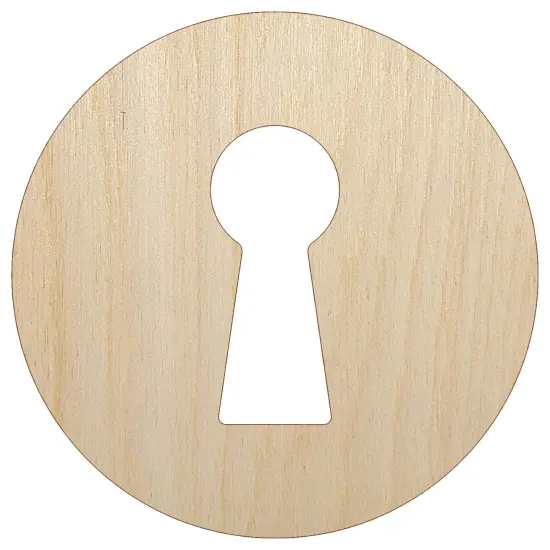 Keyhole Door Lock Unfinished Wood Shape Piece Cutout for DIY Craft Projects {2}