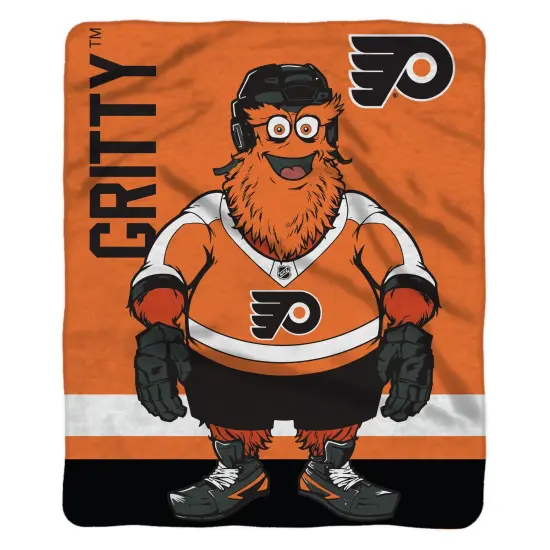 Sleep Squad Philadelphia Flyers Gritty Mascot 60” x 80” Raschel Plush Hockey Blanket {2}