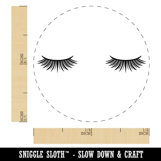Cute Detailed Eyelashes Pair Self-Inking Rubber Stamp for Stamping Crafting Planners Yellow {1}