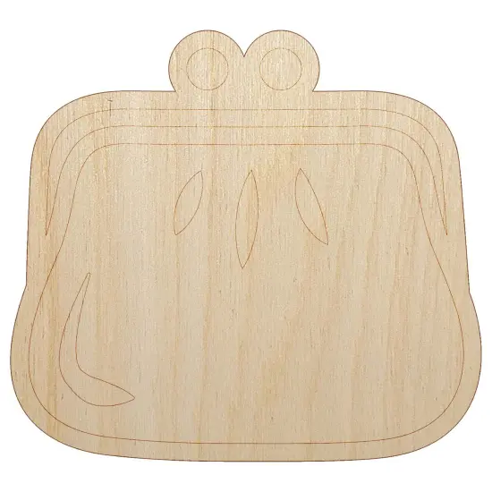 Coin Purse Unfinished Wood Shape Piece Cutout for DIY Craft Projects {7}