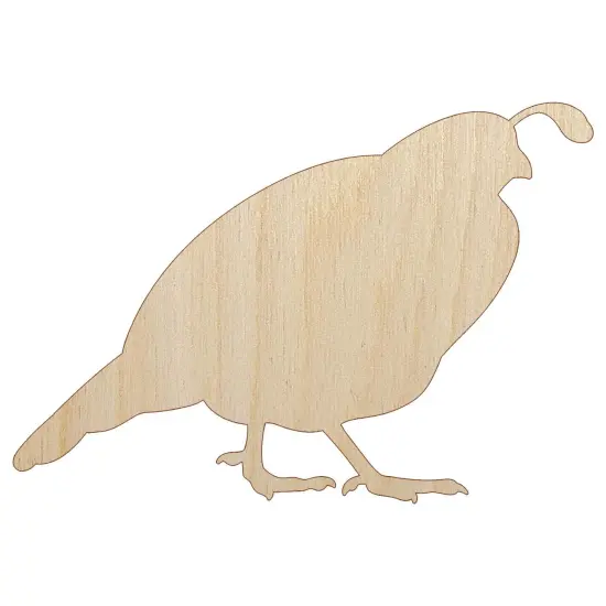 Plump California Quail Unfinished Wood Shape Piece Cutout for DIY Craft Projects {7}