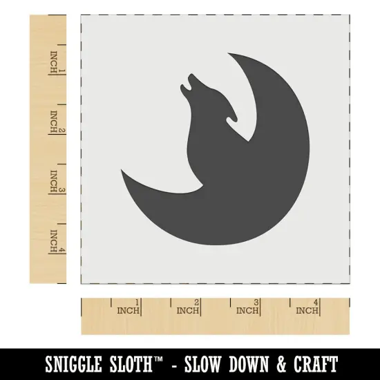 Wolf Howling with Moon Wall Cookie DIY Craft Reusable Stencil {6}
