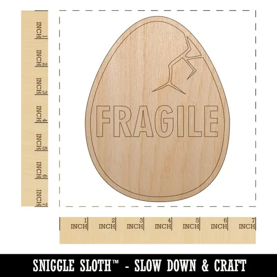 Fragile Cracked Chicken Egg Unfinished Wood Shape Piece Cutout for DIY Craft Projects {1}