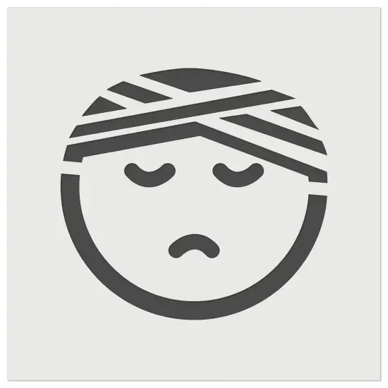 Sick Ill Face Hospital Bandage Emoticon Wall Cookie DIY Craft Reusable Stencil {7}