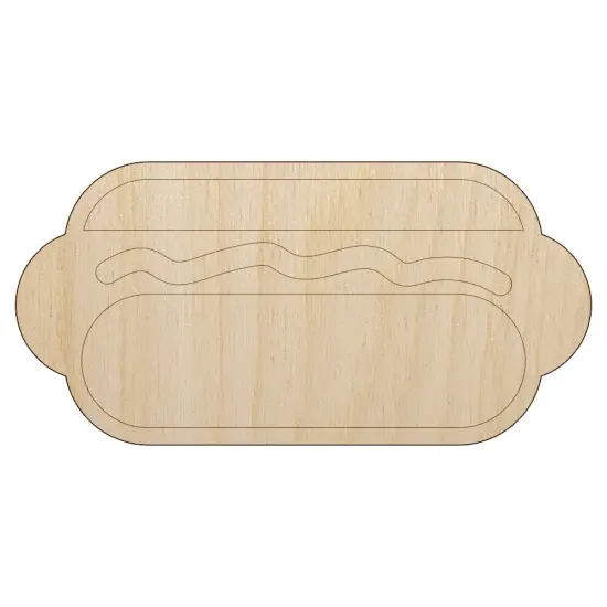 Yummy Hot Dog Unfinished Wood Shape Piece Cutout for DIY Craft Projects {1}