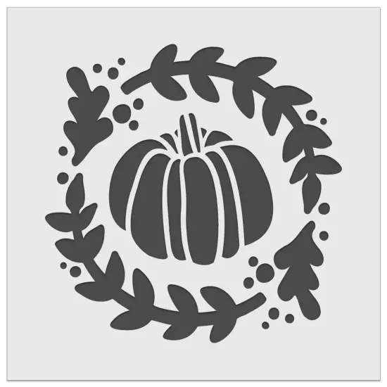 Fall Autumn Pumpkin in Wreath Wall Cookie DIY Craft Reusable Stencil {2}