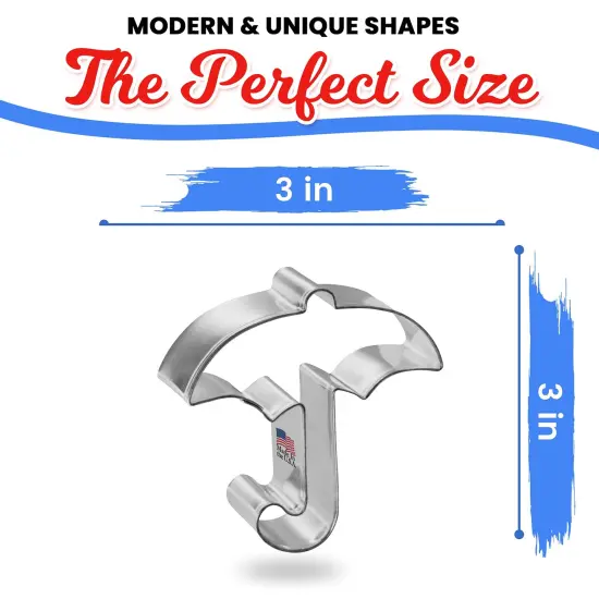 CookieCutter.Com Umbrella Cookie Cutter 3 Inch &ndash;Tin Plated Steel Cookie Cutters &ndash; Made In The USA {2}