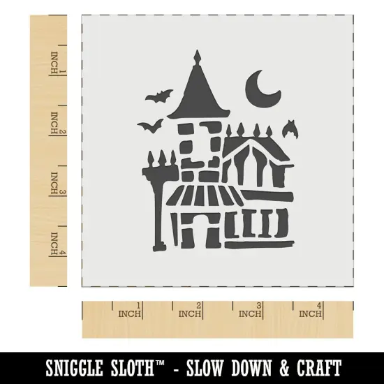 Spooky Haunted House Mansion Horror Halloween Wall Cookie DIY Craft Reusable Stencil {7}