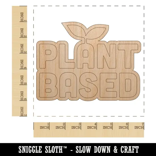 Plant Based Vegan Vegetarian Unfinished Wood Shape Piece Cutout for DIY Craft Projects {1}