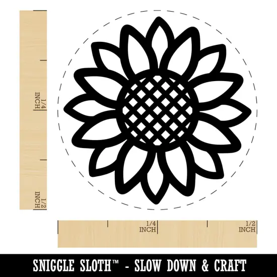 Summer Sunflower Self-Inking Rubber Stamp for Stamping Crafting Planners Purple {1}