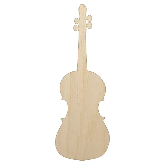 Violin Music Instrument Silhouette Unfinished Wood Shape Piece Cutout for DIY Craft Projects {1}
