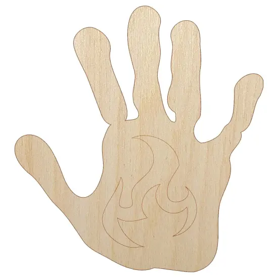 Sorcerer Elemental Fire Magic Unfinished Wood Shape Piece Cutout for DIY Craft Projects {7}