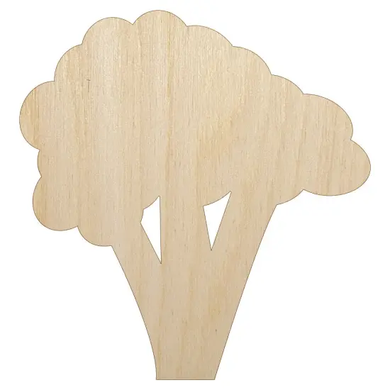 Broccoli Vegetable Solid Unfinished Wood Shape Piece Cutout for DIY Craft Projects {1}