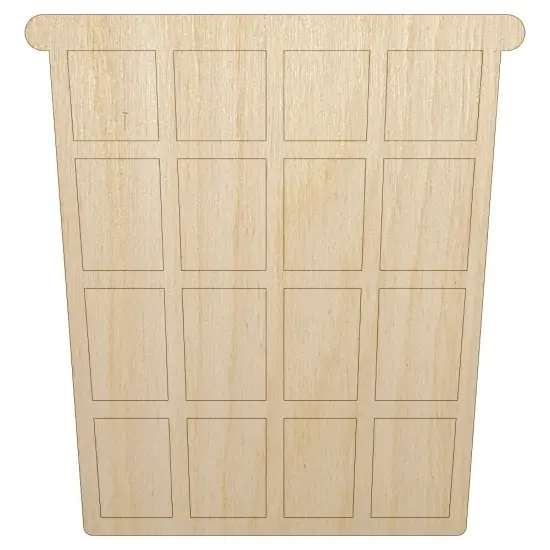 Waste Trash Basket Unfinished Wood Shape Piece Cutout for DIY Craft Projects {7}