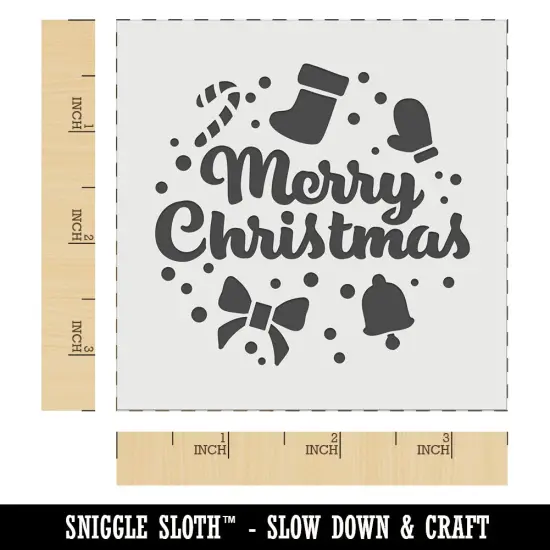 Merry Christmas Holiday Elements Wall Cookie DIY Craft Reusable Stencil {6}