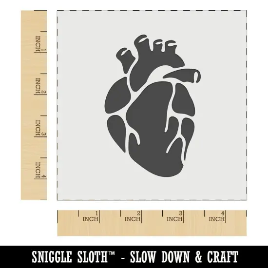 Realistic Heart Four Chambers Anatomy Biology Love Science Wall Cookie DIY Craft Reusable Stencil {6}