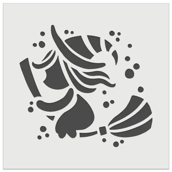 Halloween Witch on Broomstick Wall Cookie DIY Craft Reusable Stencil {2}