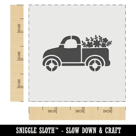 Cute Truck with Flowers Mother's Day Wall Cookie DIY Craft Reusable Stencil {5}