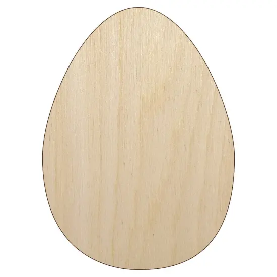 Egg Solid Unfinished Wood Shape Piece Cutout for DIY Craft Projects {1}