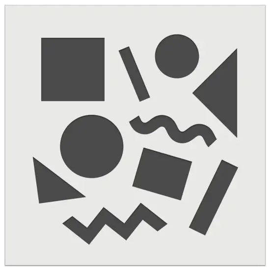 80s 90s Shapes Circle Square Squiggle Geometric Pattern Wall Cookie DIY Craft Reusable Stencil {2}