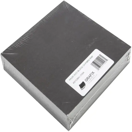 Grafix Medium Weight Chipboard Sheets 6"X6" 25/Pkg-Black {3}