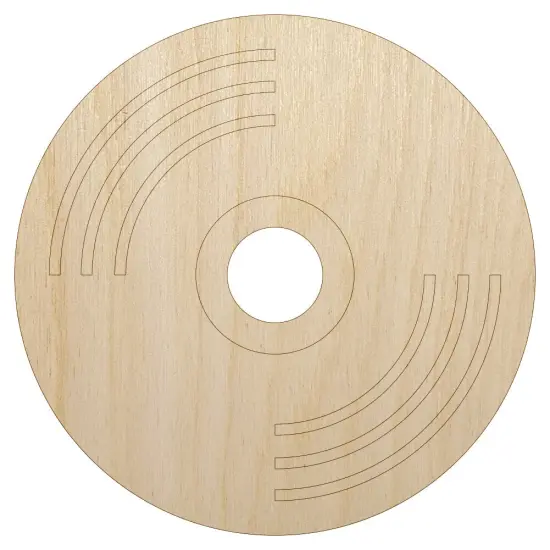 Record Vinyl Music Unfinished Wood Shape Piece Cutout for DIY Craft Projects {1}