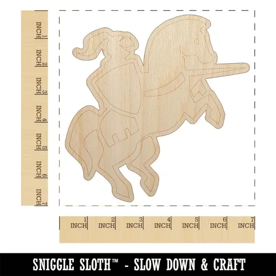 Jousting Knight with Lance on Horse Unfinished Wood Shape Piece Cutout for DIY Craft Projects {1}