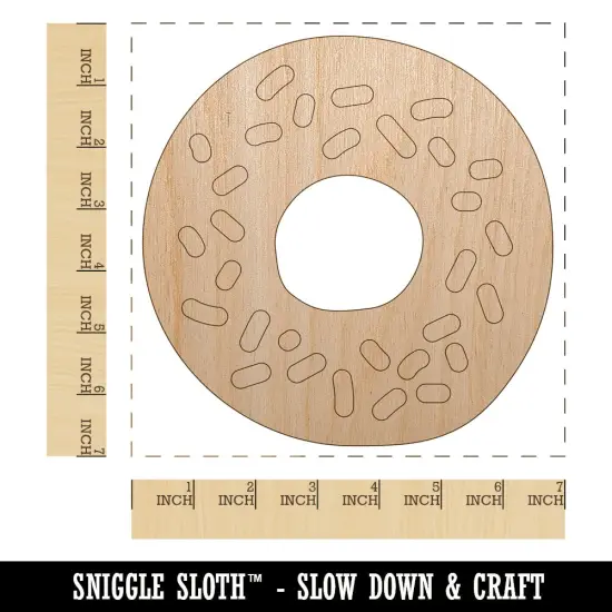 Donut Bagel Doodle Unfinished Wood Shape Piece Cutout for DIY Craft Projects {1}