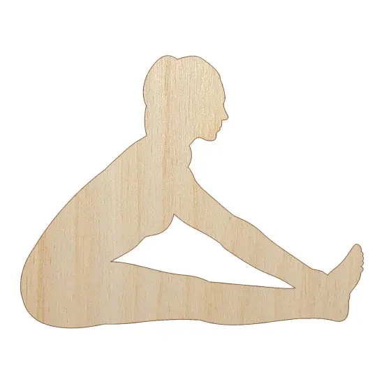 Yoga Seated Forward Bend Pose Unfinished Wood Shape Piece Cutout for DIY Craft Projects {7}