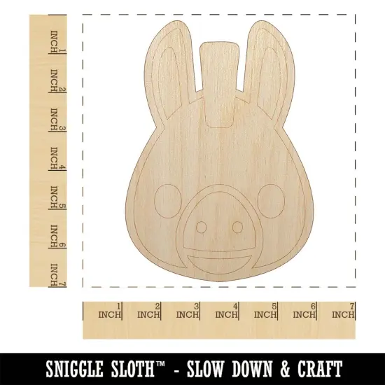 Witty Donkey Mule Head Unfinished Wood Shape Piece Cutout for DIY Craft Projects {1}