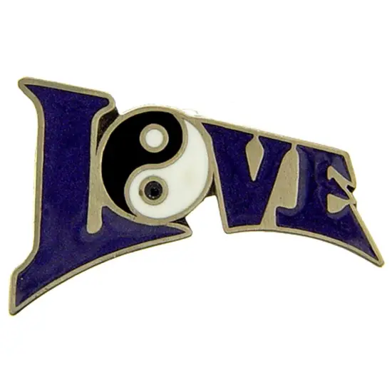 Love with Ying Yang Symbol Pin 1" {1}