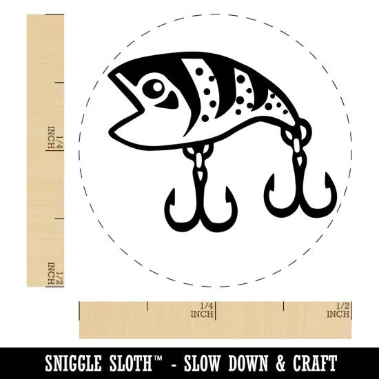 Plug Crankbait Fishing Lure Bait Hooks Self-Inking Rubber Stamp for Stamping Crafting Planners Blue {1}