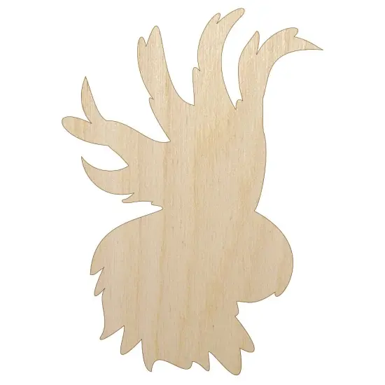 Parrot Head Bird Solid Unfinished Wood Shape Piece Cutout for DIY Craft Projects {1}