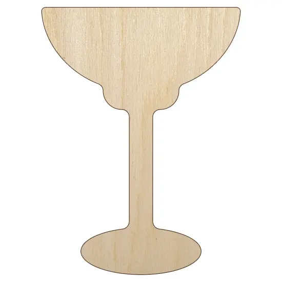 Margarita Glass Unfinished Wood Shape Piece Cutout for DIY Craft Projects {1}