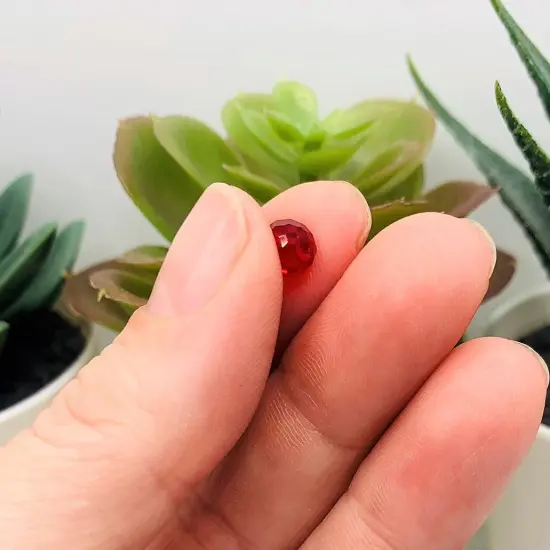 4, 20 or 50 Pieces: 6x8 mm Teardrop Dark Red Imitation Crystal July Birthstone Beads {5}