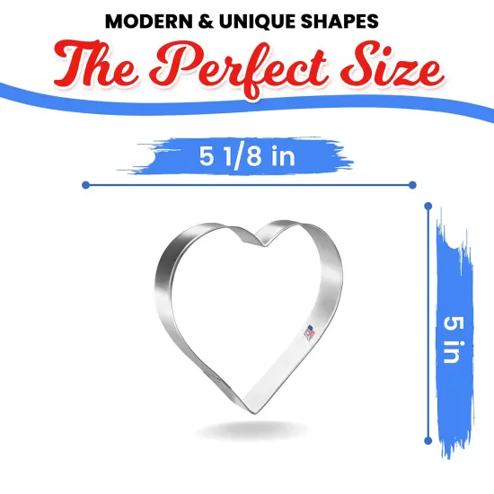 CookieCutter.Com Valentines Day Cookie Cutter - Heart Cookie Cutter 5 Inch –Tin Plated Steel Cookie Cutters – Made In The USA {2}
