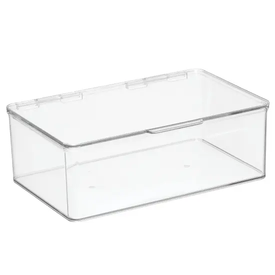 mDesign Plastic Kitchen Pantry Food Storage Bin Box, Lid - 4 Pack - Clear {5}