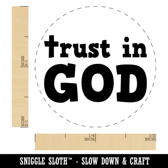 Trust in God Stylized with Cross Christian Self-Inking Rubber Stamp for Stamping Crafting Planners Green {1}
