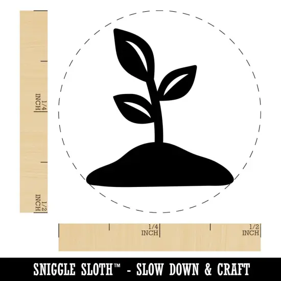 Seedling Growing Plant Self-Inking Rubber Stamp for Stamping Crafting Planners Sky Blue {1}