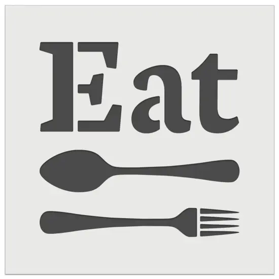 Eat Spoon and Fork Kitchen Wall Cookie DIY Craft Reusable Stencil {2}