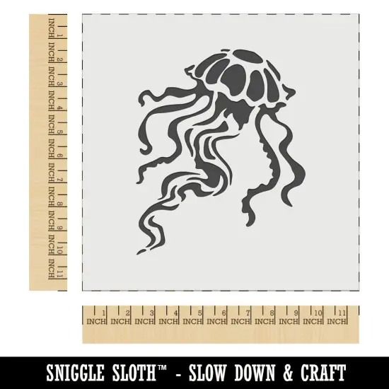 Elegant Compass Jellyfish Floating in the Ocean Wall Cookie DIY Craft Reusable Stencil {1}