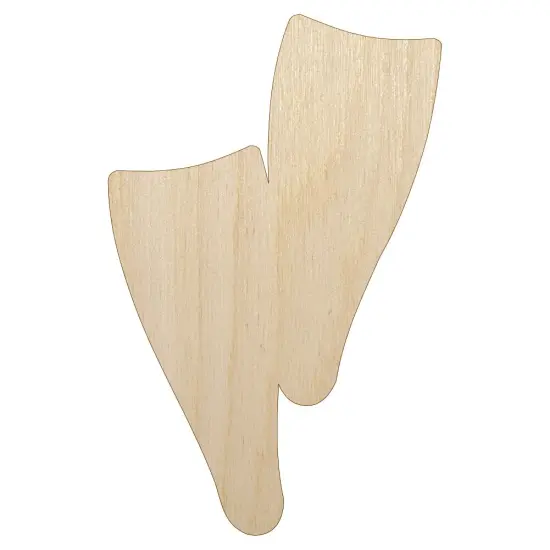 Scuba Snorkel Fins Unfinished Wood Shape Piece Cutout for DIY Craft Projects {1}