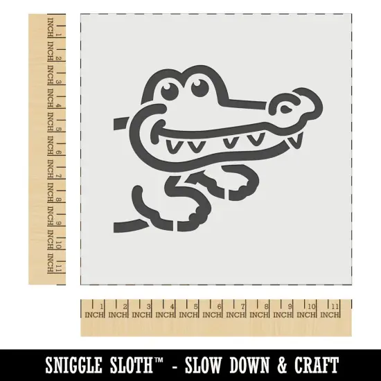 Peeking Alligator Wall Cookie DIY Craft Reusable Stencil {1}