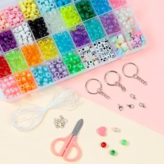 Incraftables Pony Beads for Bracelets Making 9mm & 3 Colors Letter Beads for Jewelry Making (7mm, 1080pcs) for DIY Friendship Bracelets & Crafts, Jewelry & Hair Craft {5}