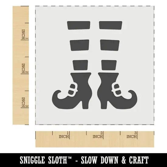 Witch Shoes Striped Stockings Halloween Wall Cookie DIY Craft Reusable Stencil {6}