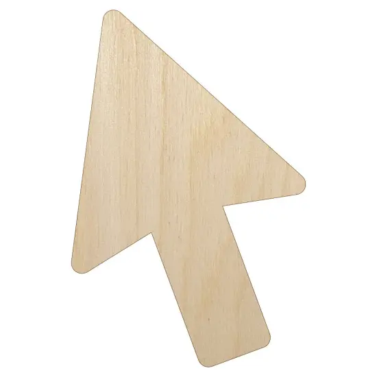 Computer Mouse Arrow Unfinished Wood Shape Piece Cutout for DIY Craft Projects {1}
