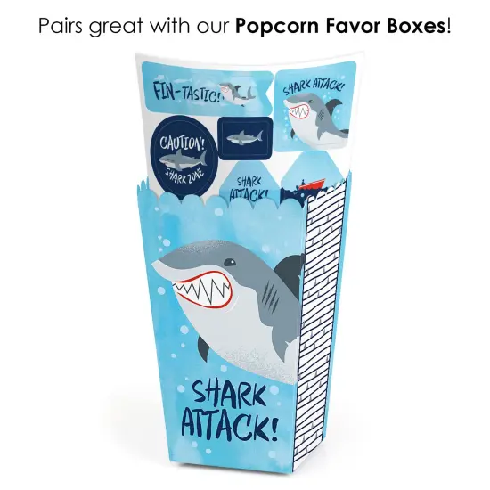 Big Dot of Happiness Shark Zone - Jawsome Shark Party or Birthday Party Favor Sticker Set - 12 Sheets - 120 Stickers {7}