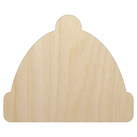 Beanie Winter Hat Unfinished Wood Shape Piece Cutout for DIY Craft Projects {1}