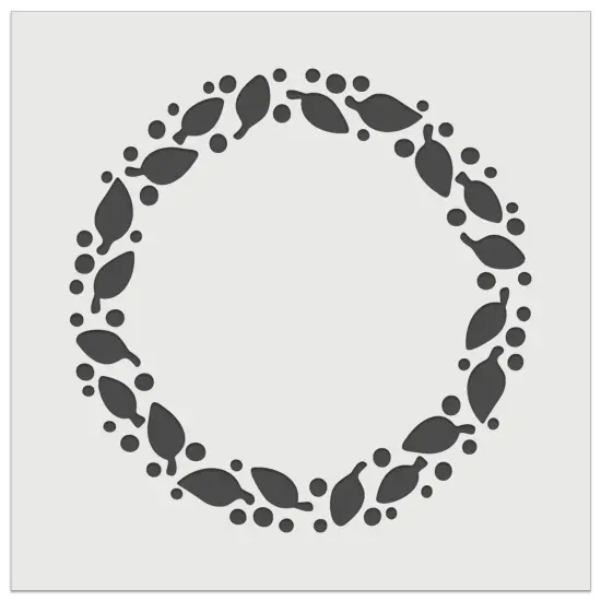 Leaves and Dots Round Border Wall Cookie DIY Craft Reusable Stencil {2}